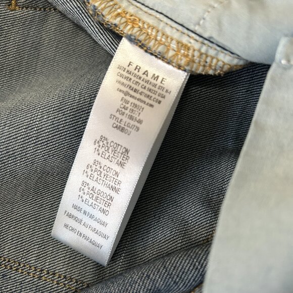 Frame Le Garcon Mid Rise Straight Fit Jeans Women size 28 Caribou Distressed - Picture 5 of 14